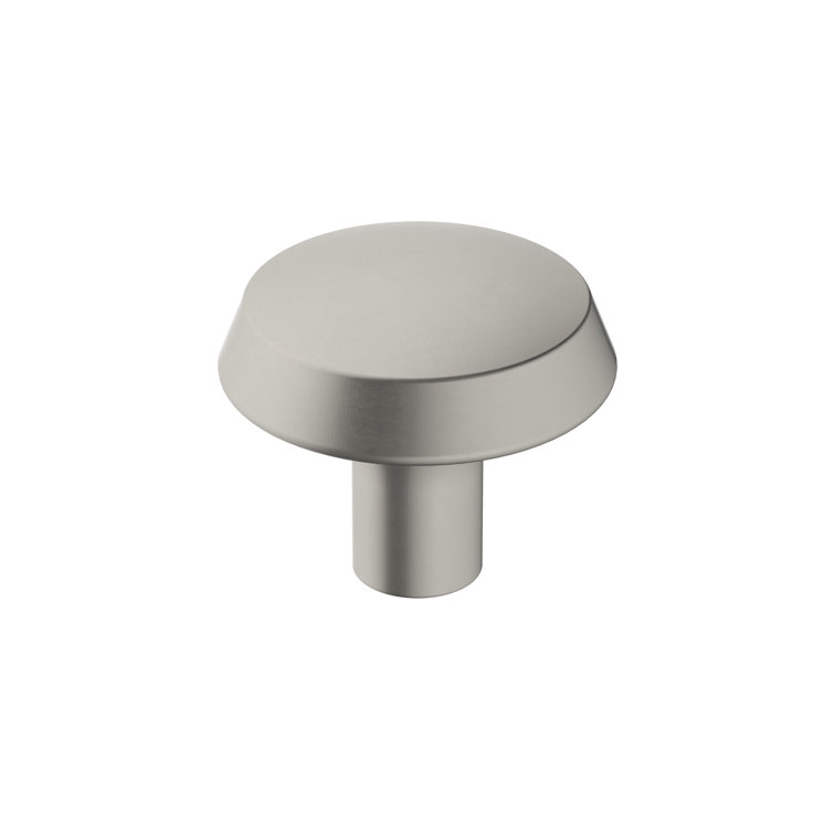 Satin Nickel Round Modern Cabinet Knob with Mounting Hardware