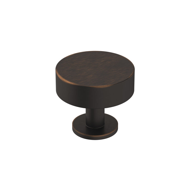 Modern Oil-Rubbed Bronze Round Cabinet Knob with Mounting Hardware