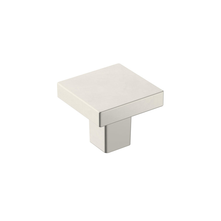 Satin Nickel Square Modern Cabinet Knob with Mounting Hardware