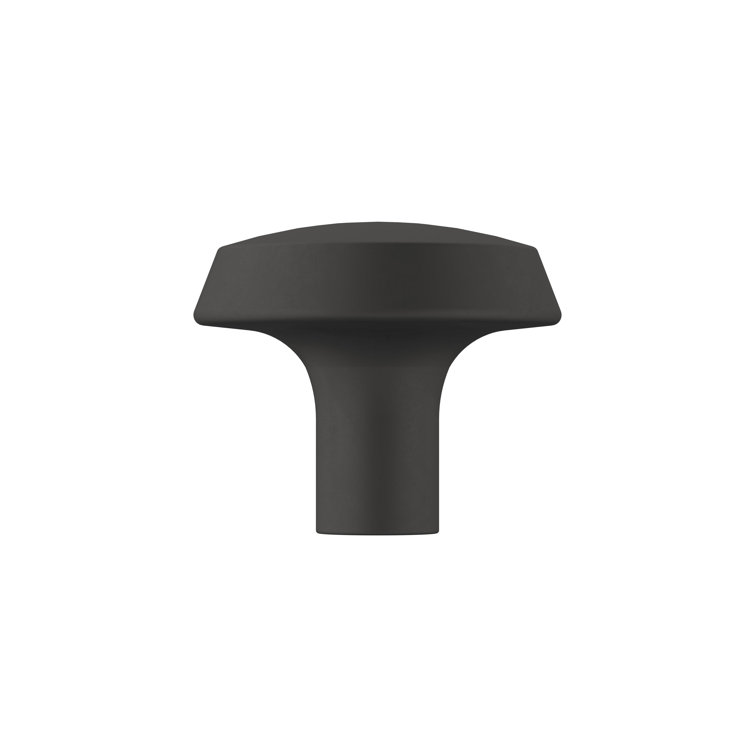 Matte Black Round Modern Cabinet Knob with Mounting Hardware