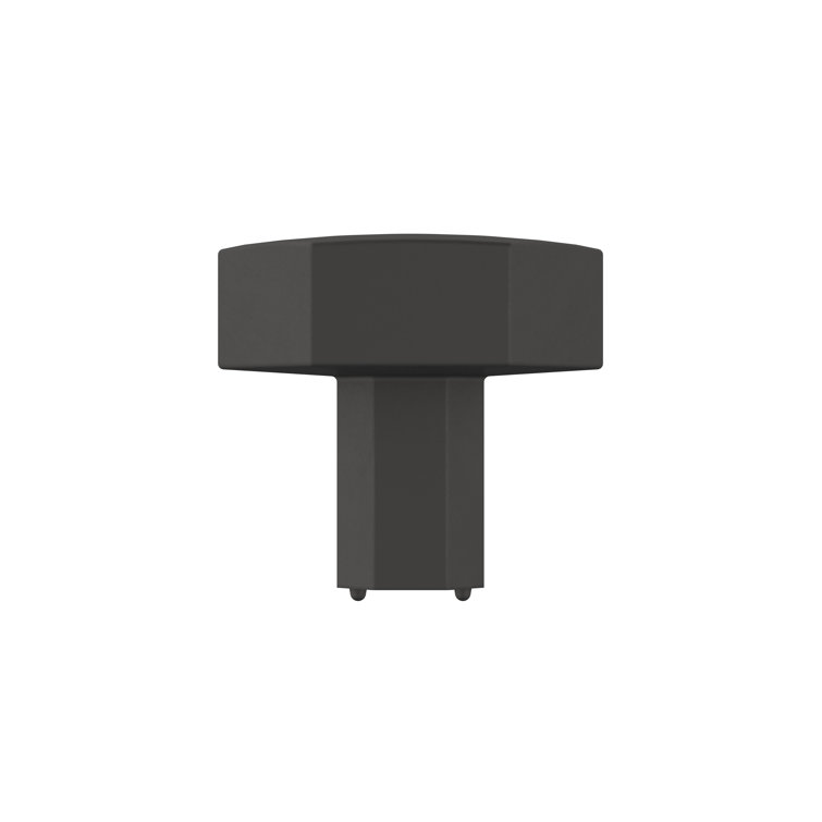 Matte Black Geometric Cabinet Knob with Mounting Hardware