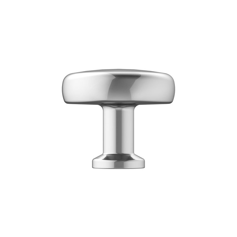 Polished Chrome Round Cabinet Knob with Mounting Hardware
