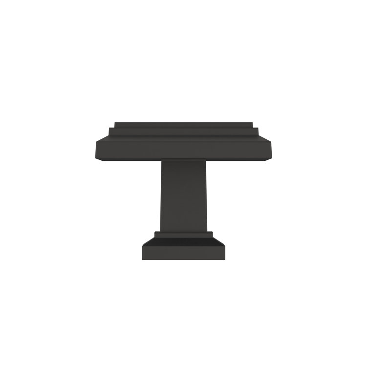 Matte Black Square Traditional Cabinet Knob with Mounting Hardware