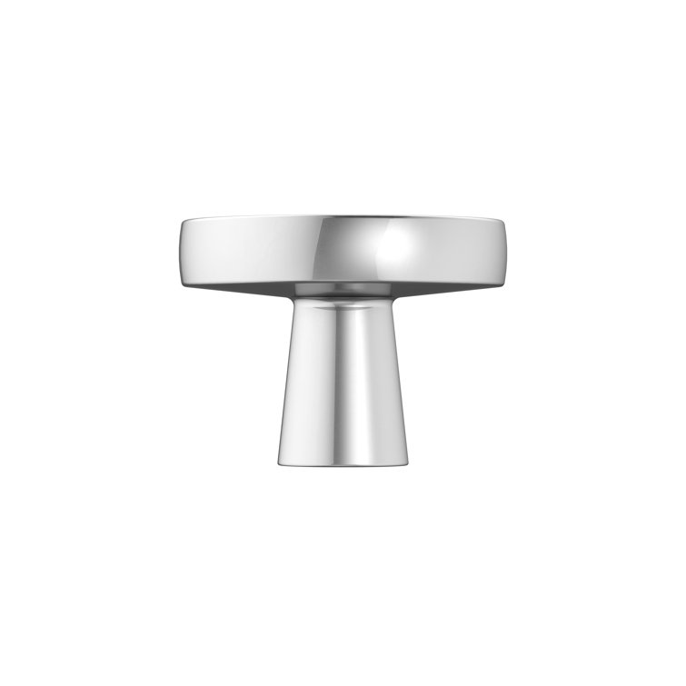 Polished Chrome Round Cabinet Knob with Mounting Hardware