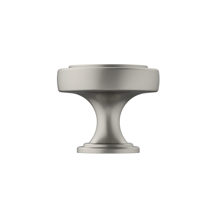 Satin Nickel Round Cabinet Knob with Mounting Hardware