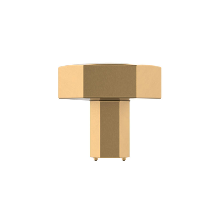 Champagne Bronze Geometric Cabinet Knob with Mounting Hardware