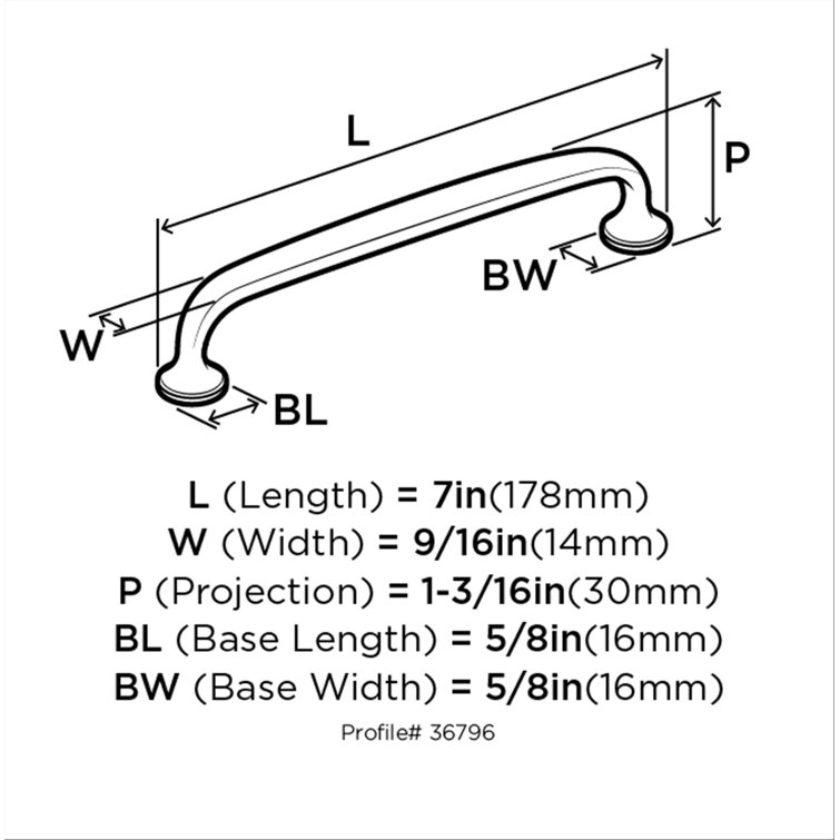 Matte Black Traditional Cabinet Bar Pull with Mounting Hardware