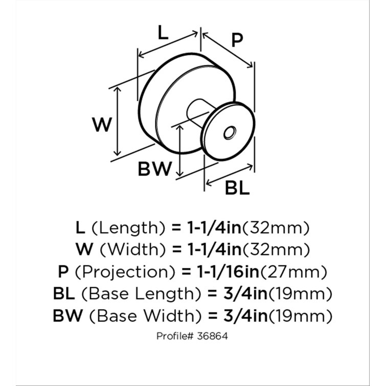 Polished Chrome Round Cabinet Knob, 1-1/4 inch Diameter