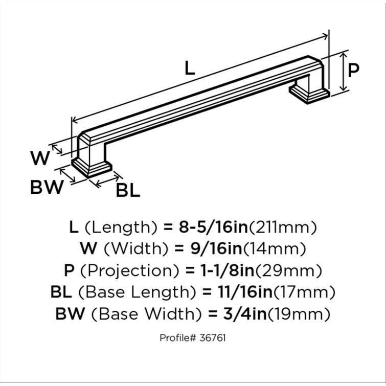 Polished Chrome 10-1/16" Cabinet Bar Pull with Mounting Hardware