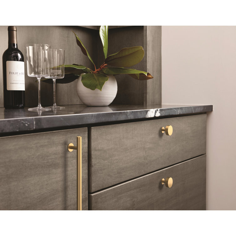 Champagne Bronze Round Cabinet Knob with Mounting Hardware
