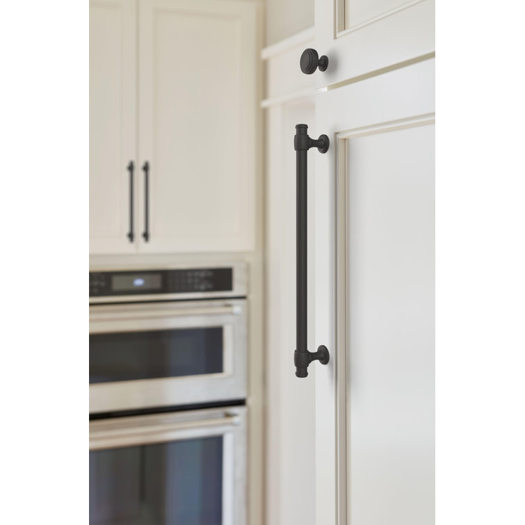 Matte Black Round Traditional Cabinet Knob with Mounting Hardware