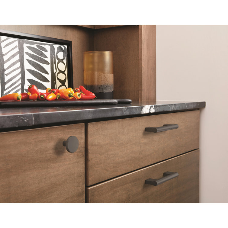 Matte Black 3-3/4 Inch Modern Bar Cabinet Pull