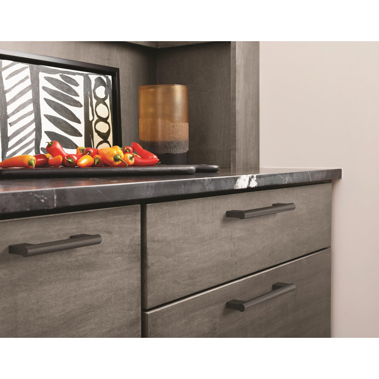 Matte Black 3-3/4 Inch Modern Bar Cabinet Pull