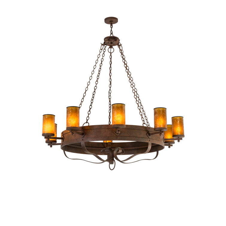 Charcoal Gray 10-Light Faux Candle Chandelier