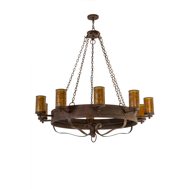 Charcoal Gray 10-Light Faux Candle Chandelier