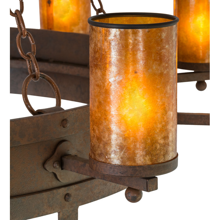 Charcoal Gray 10-Light Faux Candle Chandelier