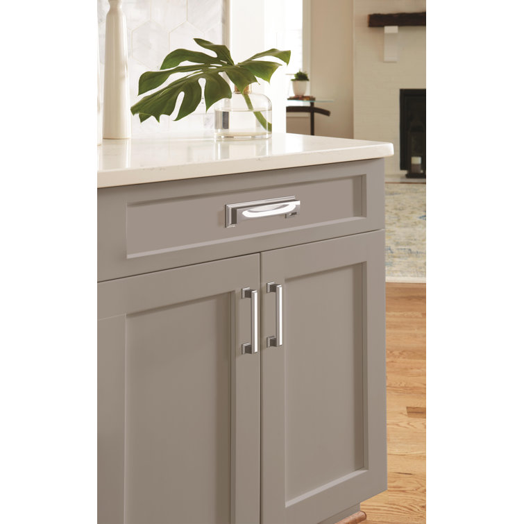 Polished Chrome Traditional Bar Cabinet Pull with Mounting Hardware