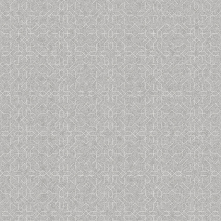 Gray Geometric Vinyl-Coated Non-Pasted Wallpaper Roll