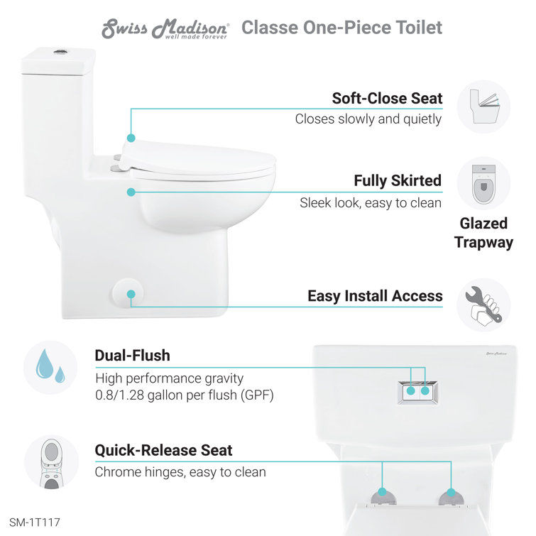 Bisque Elongated Dual Flush One-Piece Toilet