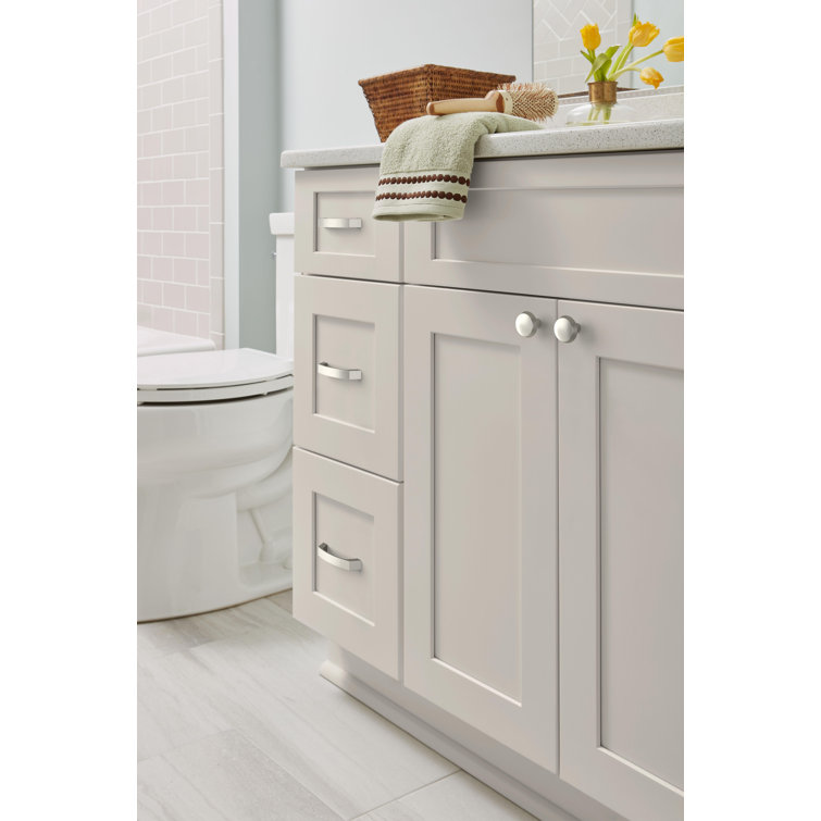 Brushed Nickel Modern Cabinet and Drawer Pull with Mounting Hardware