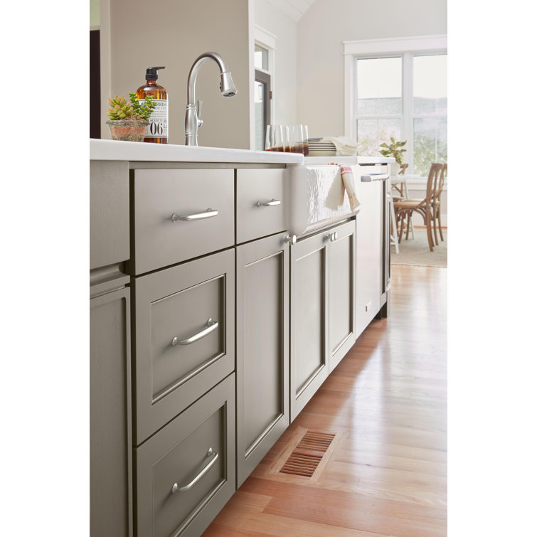 Satin Nickel Traditional Cabinet Drawer Pull with Mounting Hardware