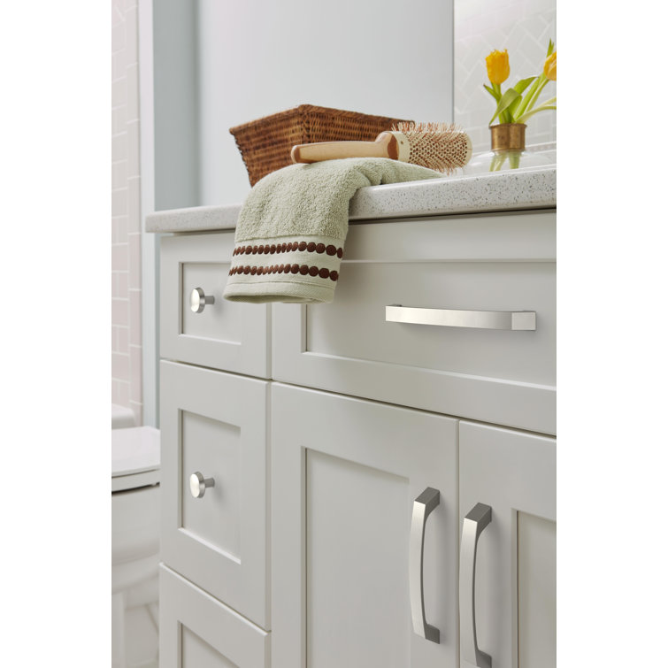 Brushed Nickel Modern Cabinet and Drawer Pull with Mounting Hardware