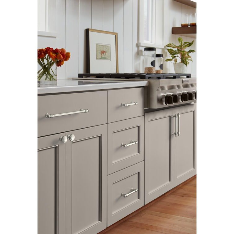 Satin Nickel Brushed Traditional Cabinet Pull with Mounting Hardware
