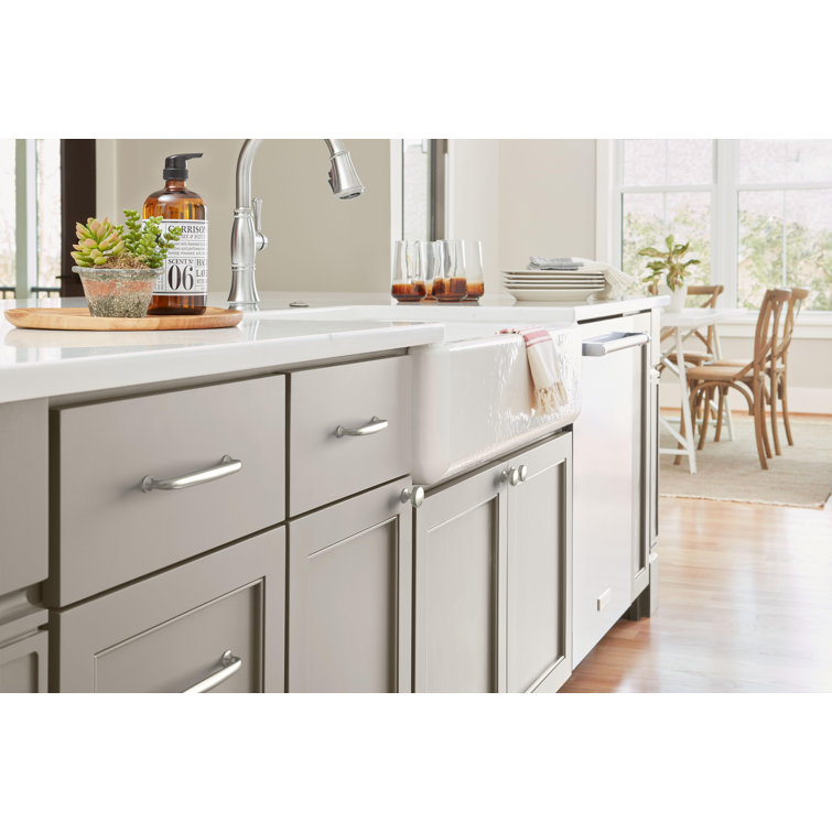 Satin Nickel Round Traditional Cabinet Knob with Mounting Hardware
