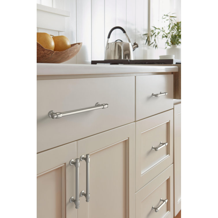 Satin Nickel Brushed Traditional Cabinet Pull with Mounting Hardware