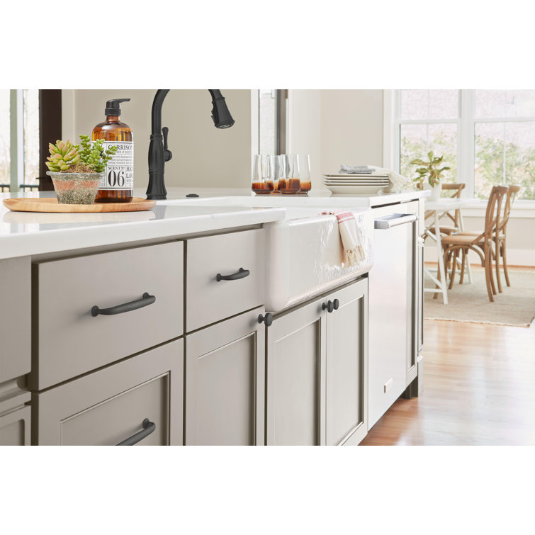 Matte Black Round Cabinet Knob with Mounting Hardware