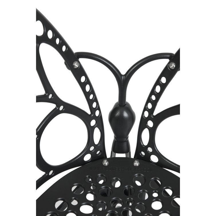 Black Cast Aluminum Armless Patio Chair