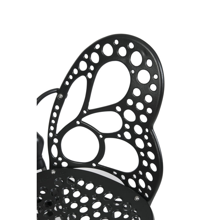 Black Cast Aluminum Armless Patio Chair