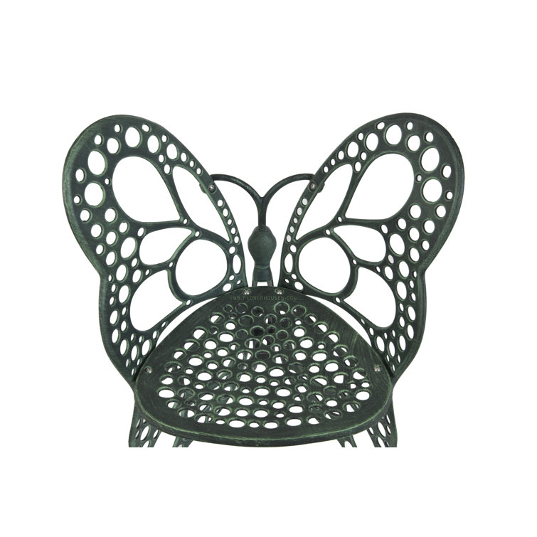 Antique Black Cast Aluminum Butterfly Chair