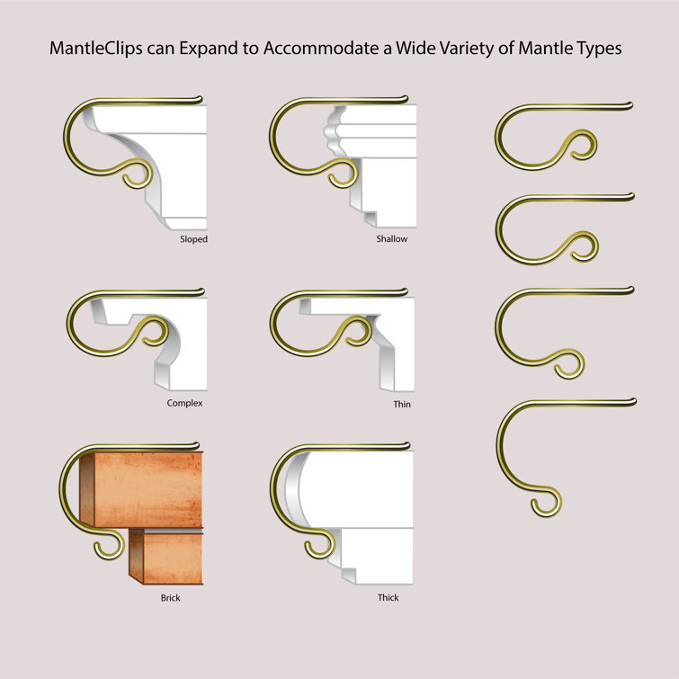 Prismatic Silver Metal MantleClip Stocking Holder Set of 4