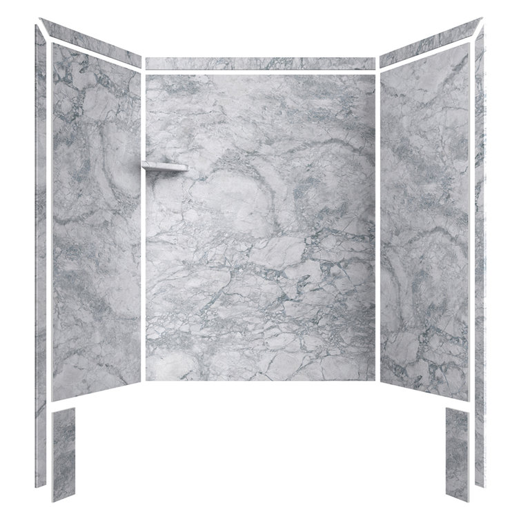 Everest Gray Marble 60" x 36" x 80" Alcove Shower Surround