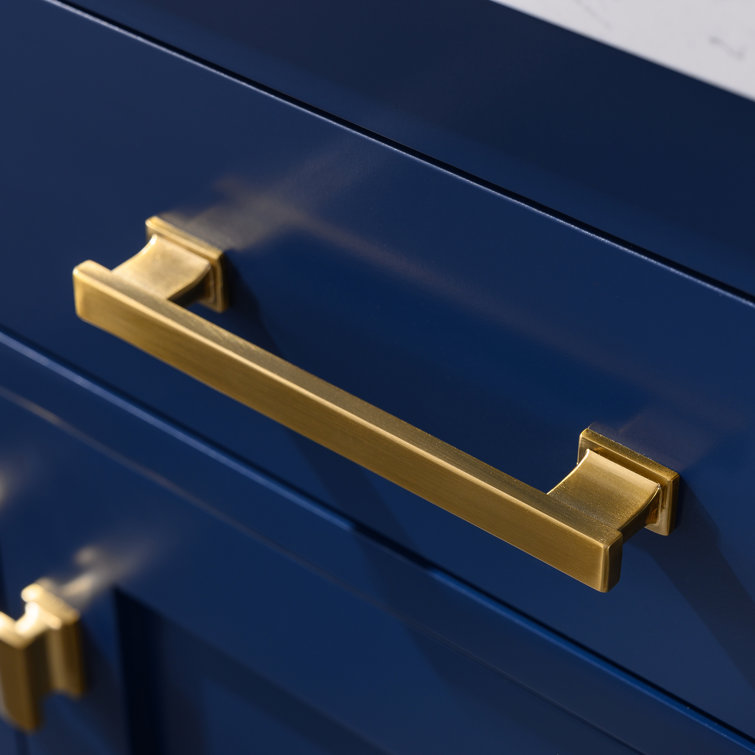 Navy Blue 42" Freestanding Solid Wood Bathroom Vanity