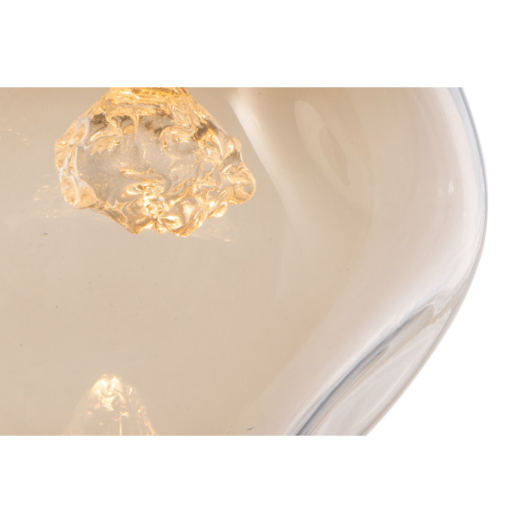 Aster Floret Matte Black LED Pendant Light with Blown Glass Globe