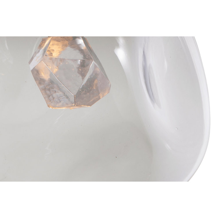Aster Bronze Glass LED Drum Pendant Light