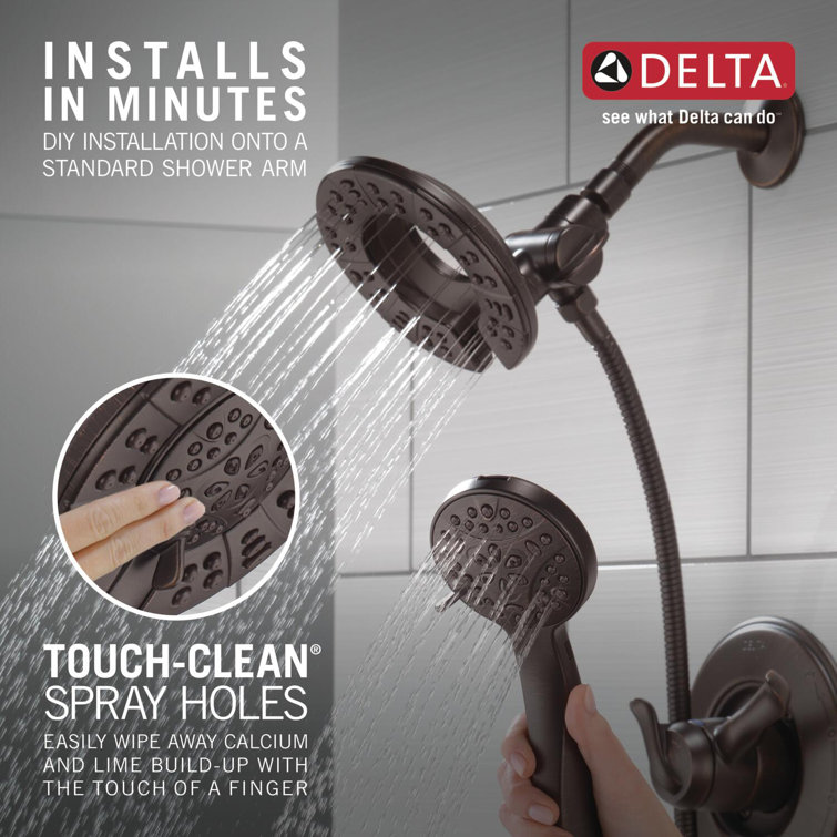 Venetian Bronze 4-Setting Dual Shower Head with Handheld Spray
