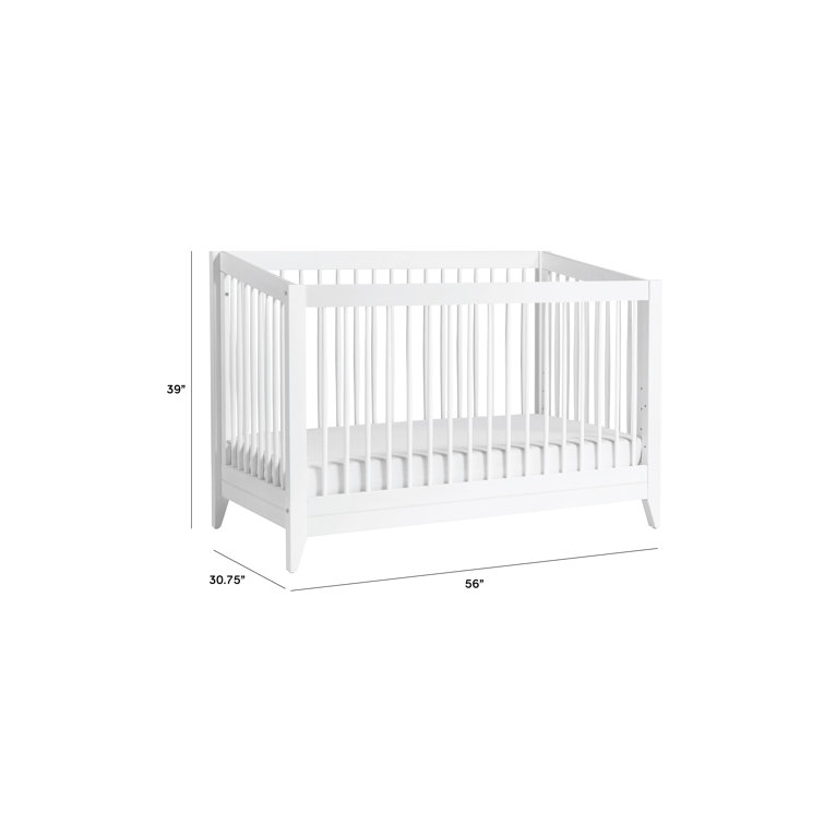 Sprout White 4-in-1 Convertible Crib with Tapered Feet