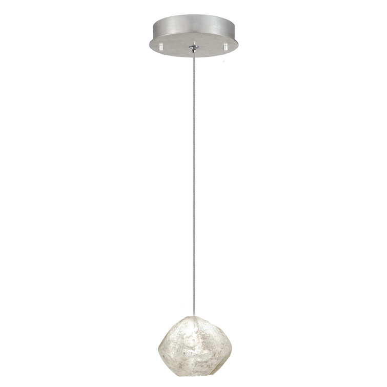 Mini Quartz Glass LED Drop Pendant in Platinized Silver
