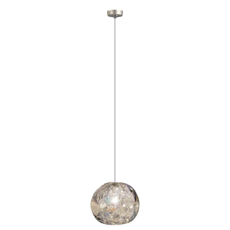 Mini Nebula Gold LED Globe Pendant with Hand-Formed Optic Impressions