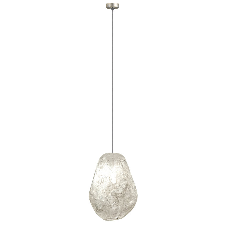 Mini Quartz-Glass LED Pendant Light with Gold Leaf Canopy