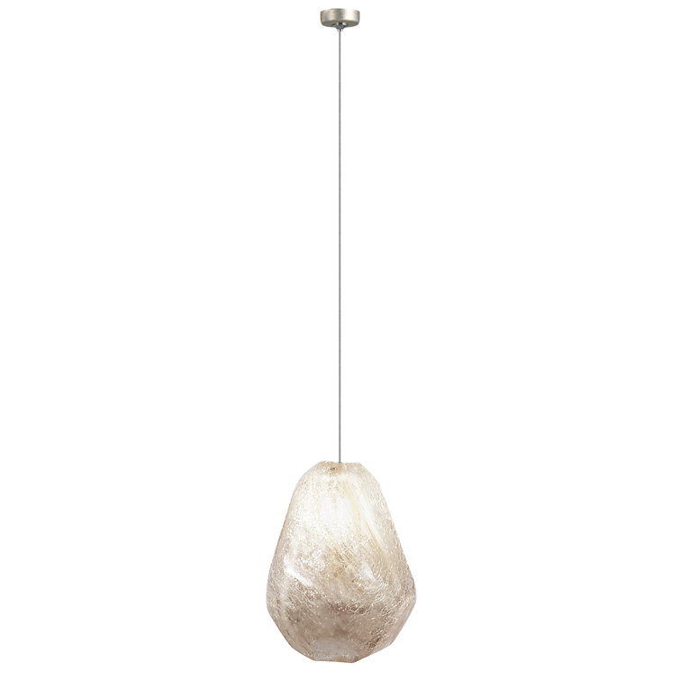 Mini Quartz-Glass LED Pendant Light with Gold Leaf Canopy