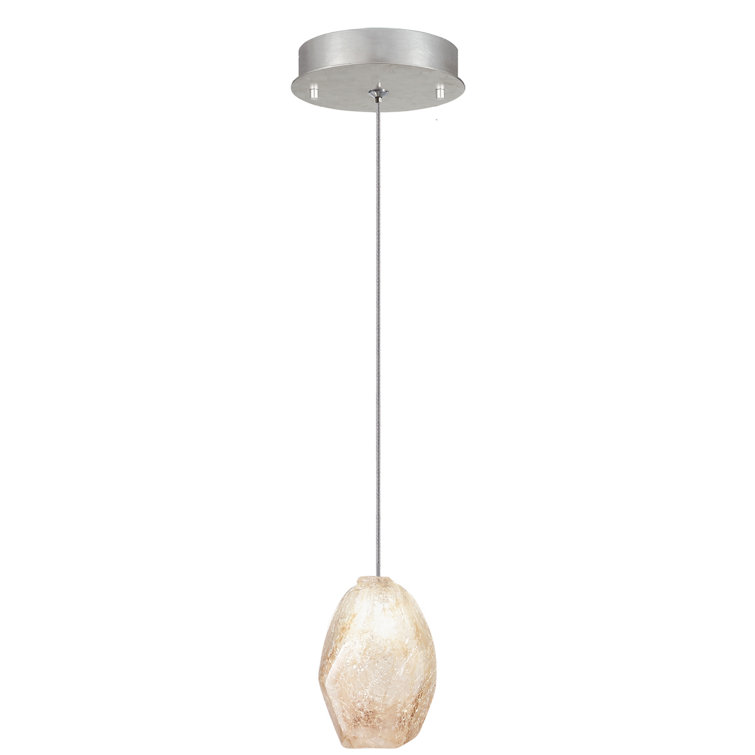 Elegant Mini Quartz LED Drop Light with Silver Leaf Canopy