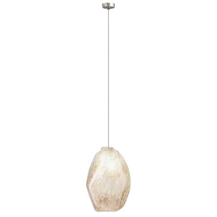 Quartz Mini LED Drop Pendant Light with Gold-Toned Canopy