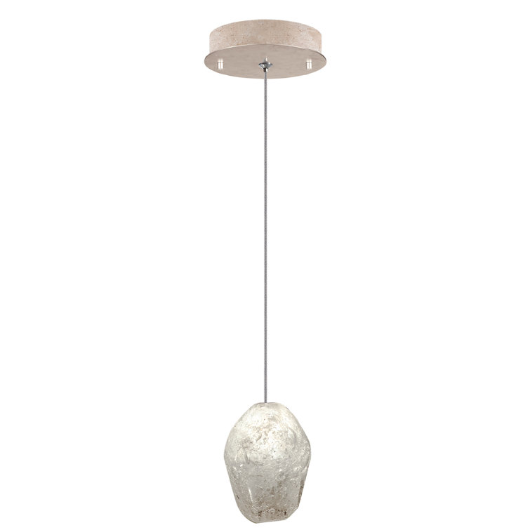 Mini Quartz Glass LED Drop Pendant Light with Gold Canopy