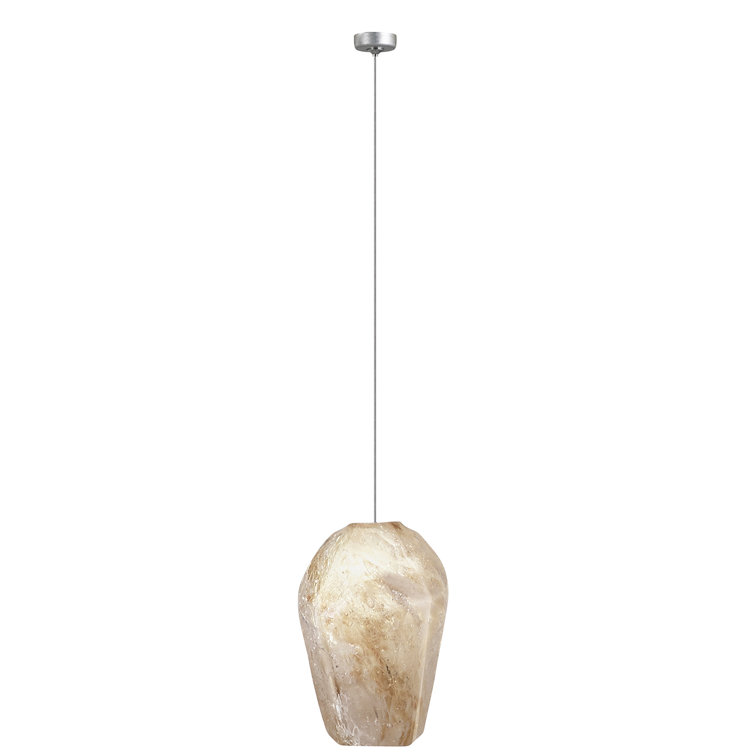 Quartz Mini Glass LED Pendant with Silver Leaf Canopy