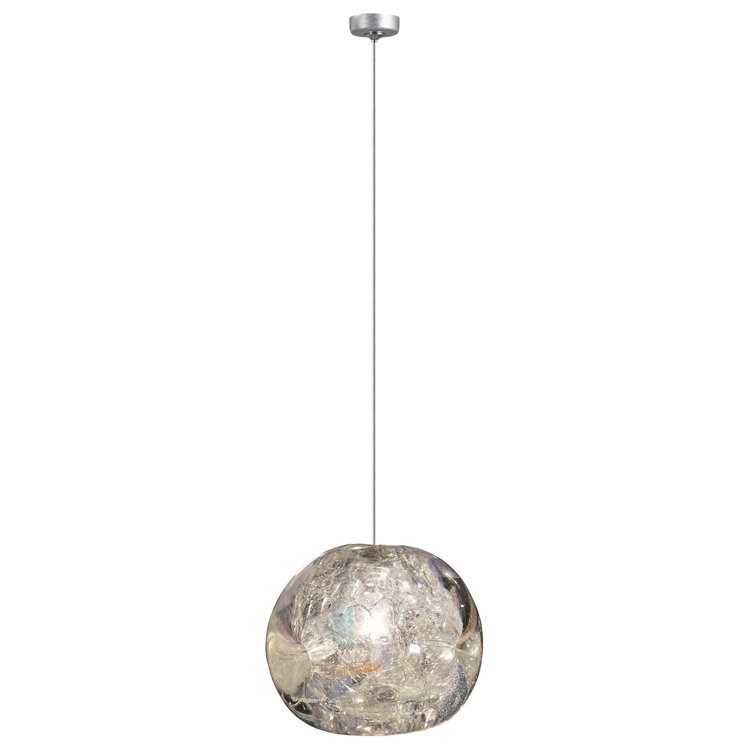 Mini Silver Glass LED Globe Pendant Light