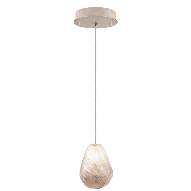 Mini Gold Quartz LED Drop Pendant with Gold-Toned Canopy